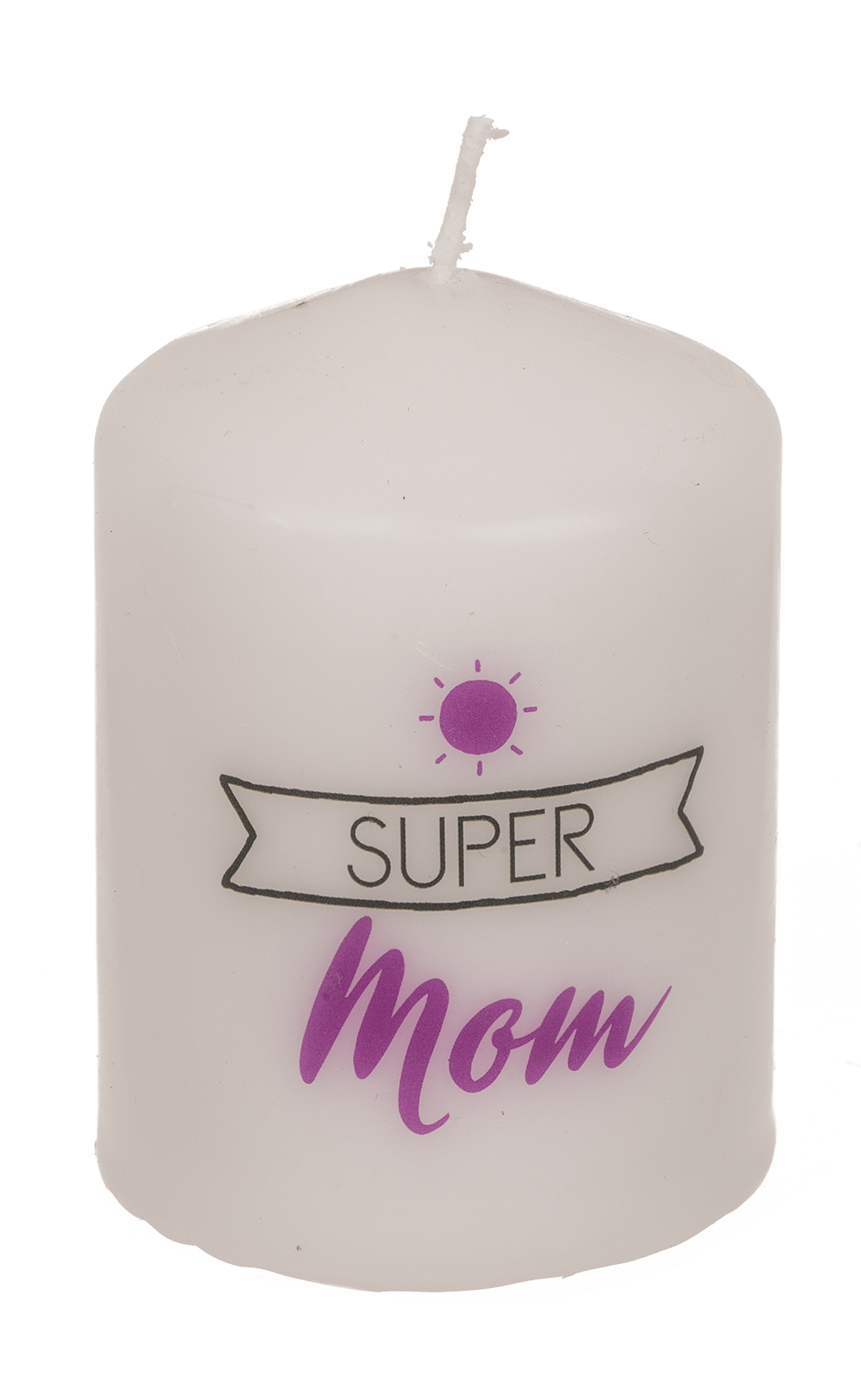 Pillar candle, Super Mom,