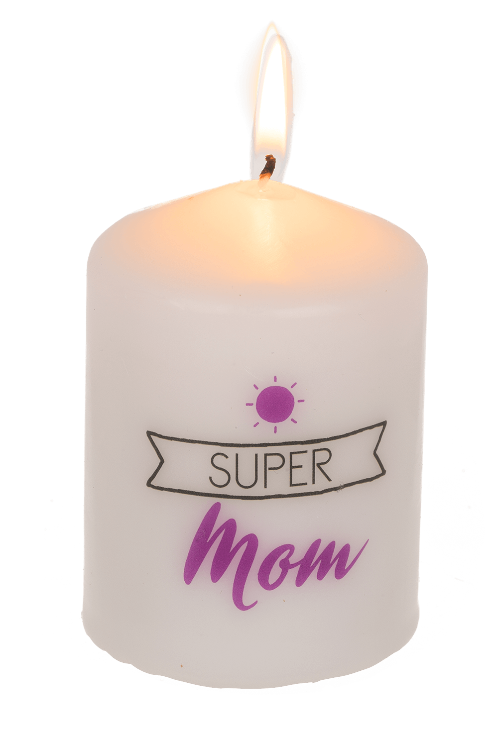 Pillar candle, Super Mom,