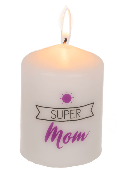Pillar candle, Super Mom,