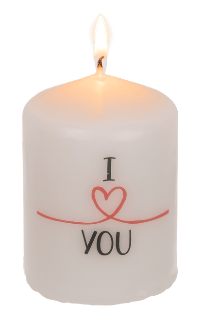 Pillar candle. I love you,