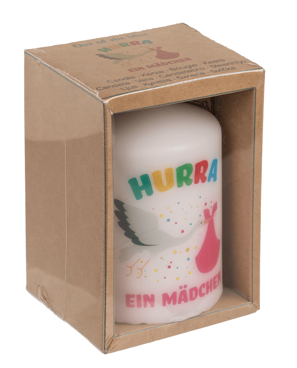 Pillar candle, Hurra ein Mädchen,