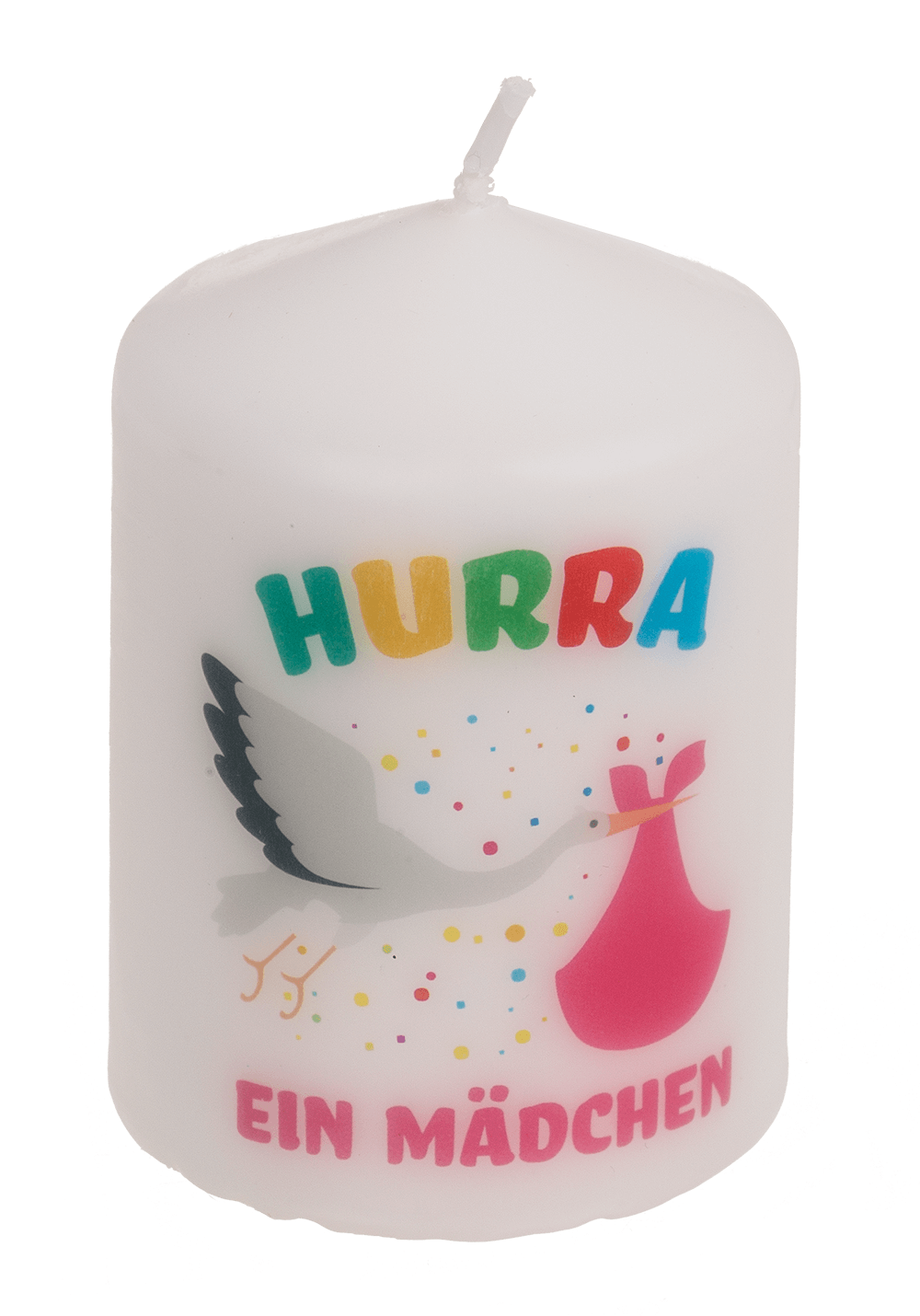 Pillar candle, Hurra ein Mädchen,