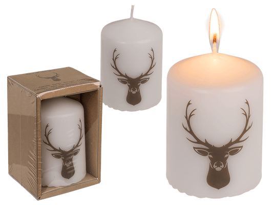 Pillar candle, deer head,