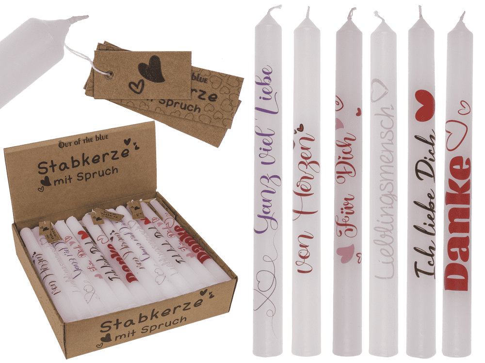 Stick candle with german wording,