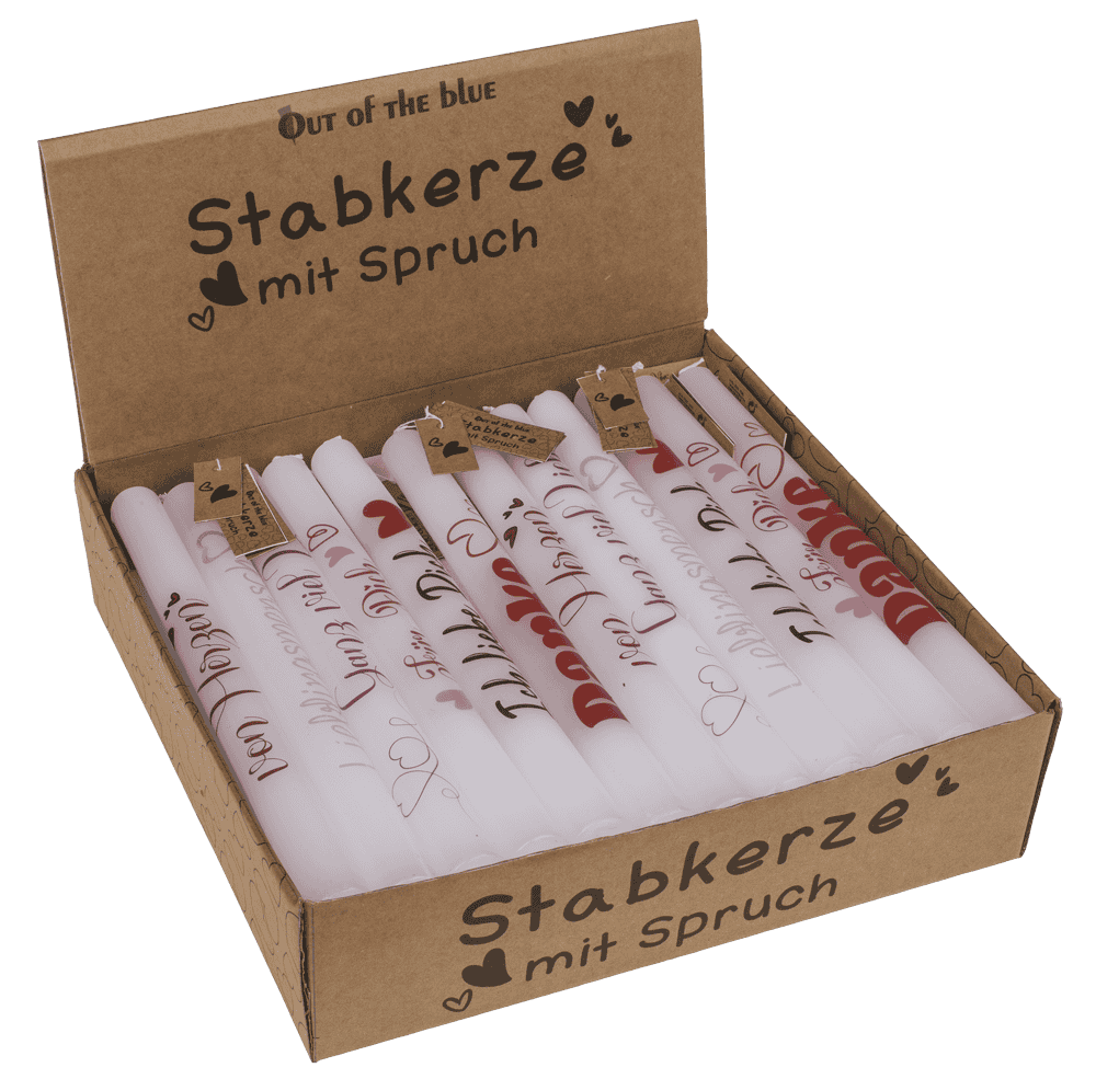 Stick candle with german wording,