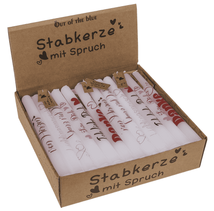 Stick candle with german wording,