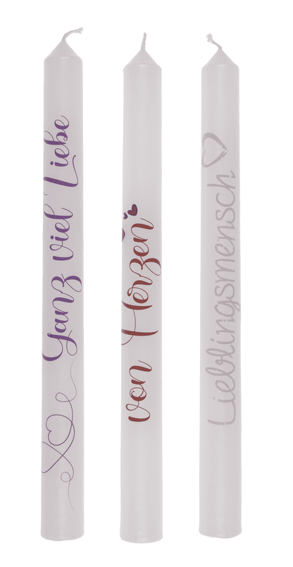 Stick candle with german wording,