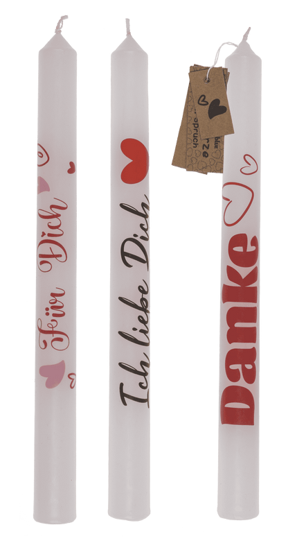 Stick candle with german wording,