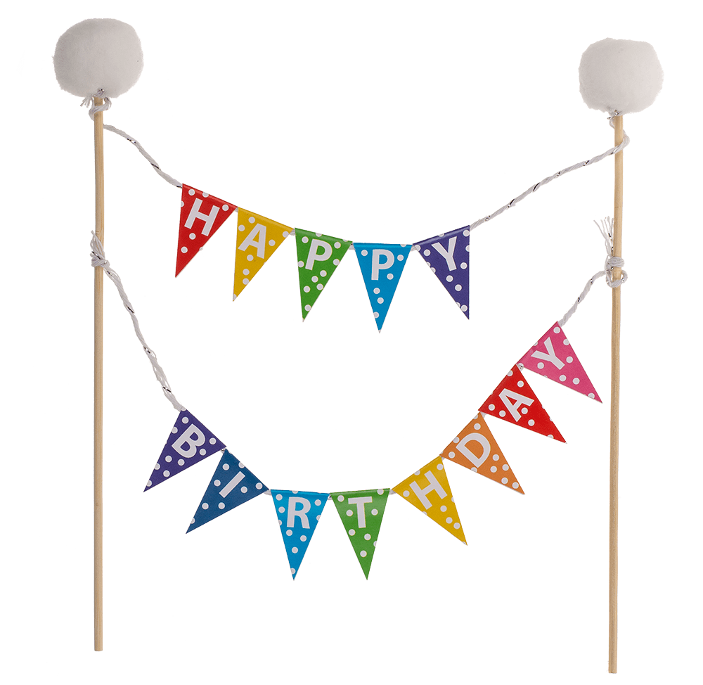 Cake Topper, Happy Birthday, 2 assorted,