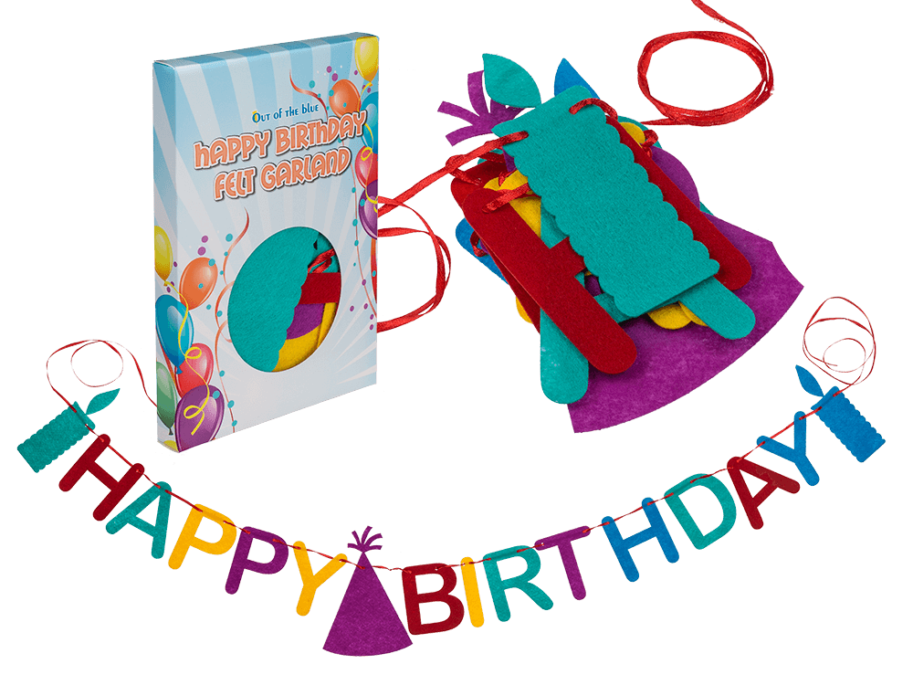 Felt garland, Happy Birthday,