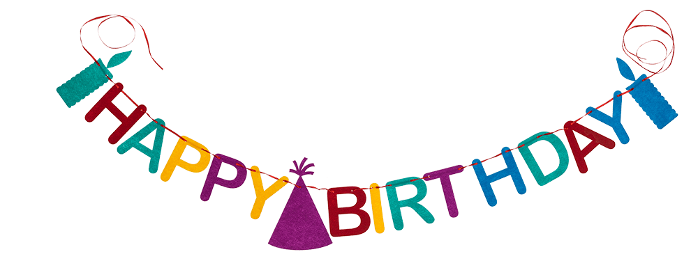 Felt garland, Happy Birthday,