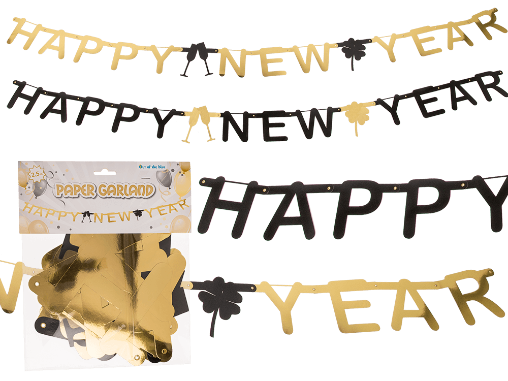 Paper garland, Happy New Year,