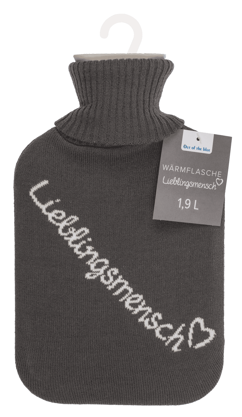 Ivory colored hot water bottle, Lieblingsmensch,