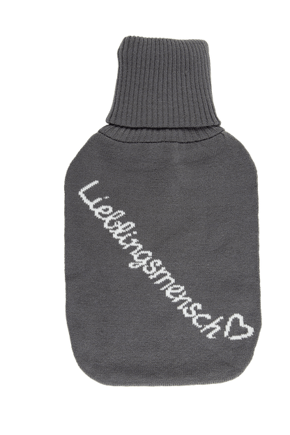 Ivory colored hot water bottle, Lieblingsmensch,