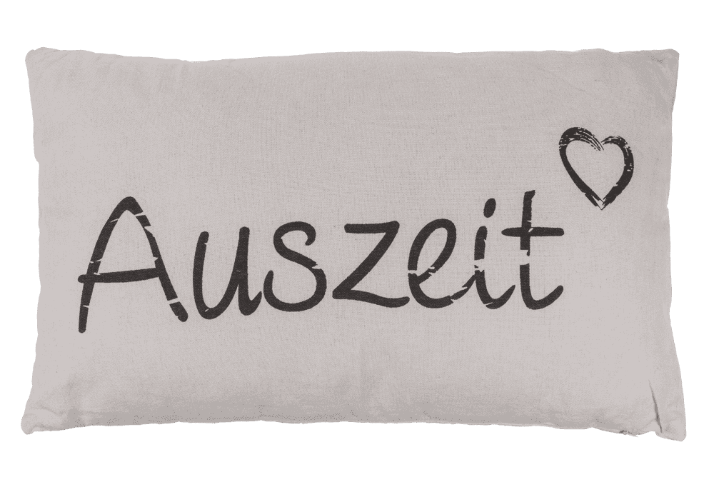 Creme coloured decoration cushion, Auszeit,