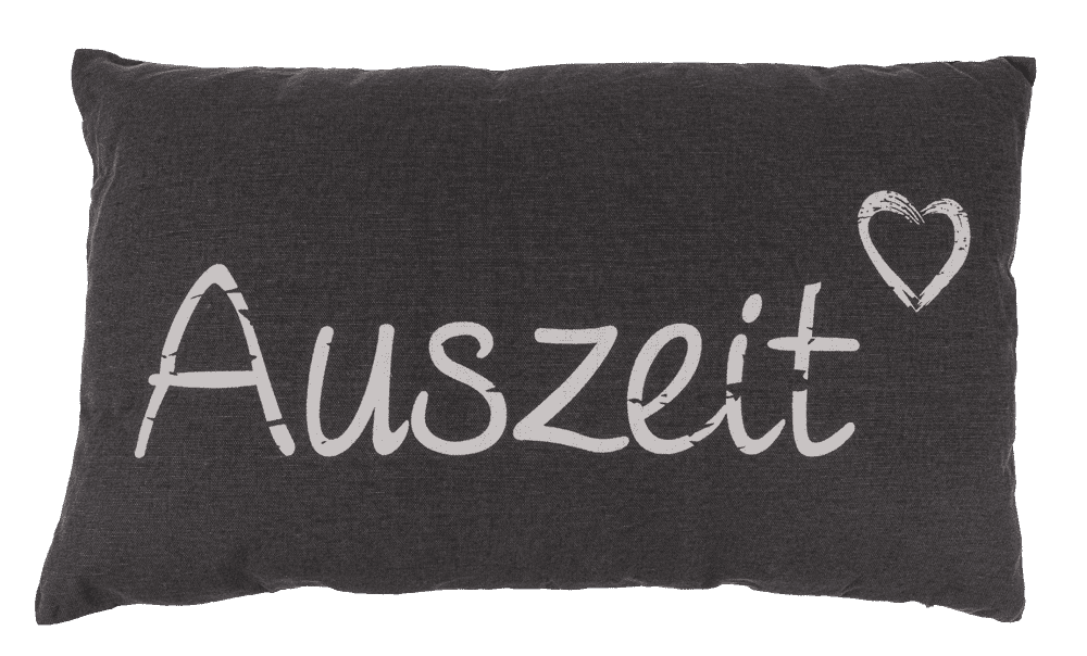 Grey coloured decoration cushion, Auszeit,
