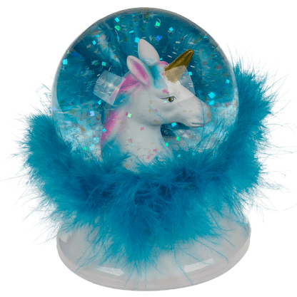 Polyresin glitter globe, Unicorn,