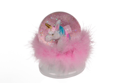 Polyresin glitter globe, Unicorn,
