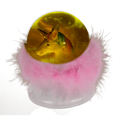 Polyresin glitter globe, Unicorn,