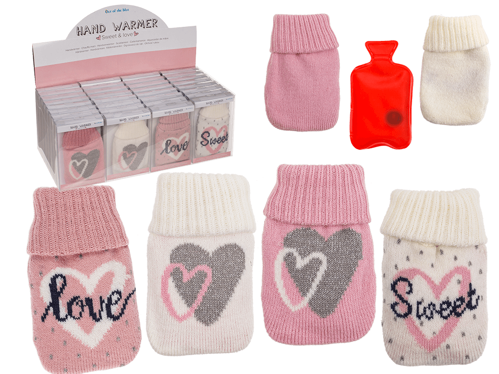 Hand warmer with textile cover, Sweet & Love,