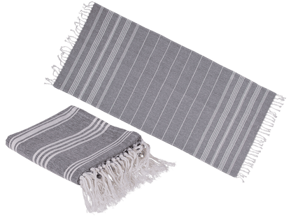 White/grey coloured Fouta Towel (for sauna &,