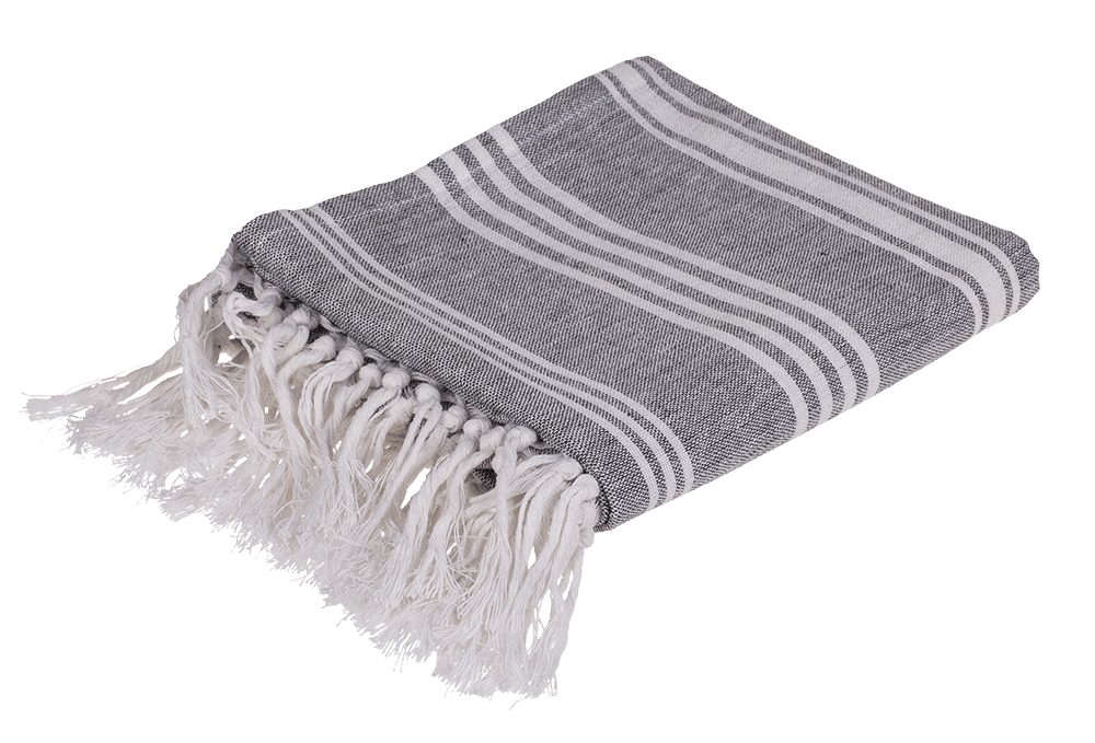 White/grey coloured Fouta Towel (for sauna &,