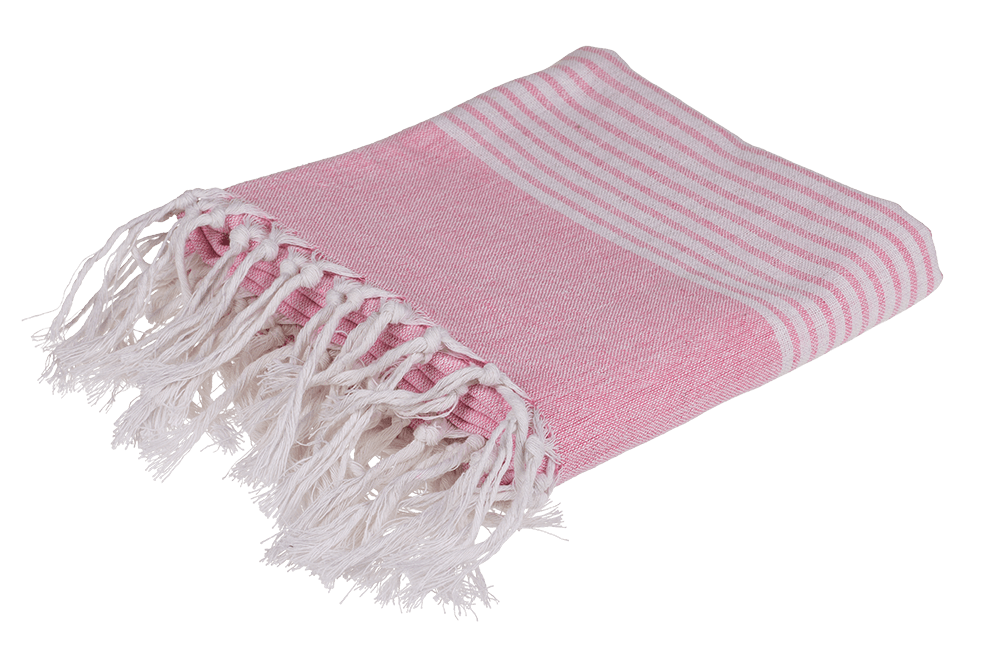 White/rosa coloured Fouta Towel (for sauna &