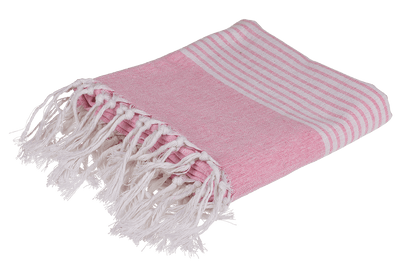 White/rosa coloured Fouta Towel (for sauna &
