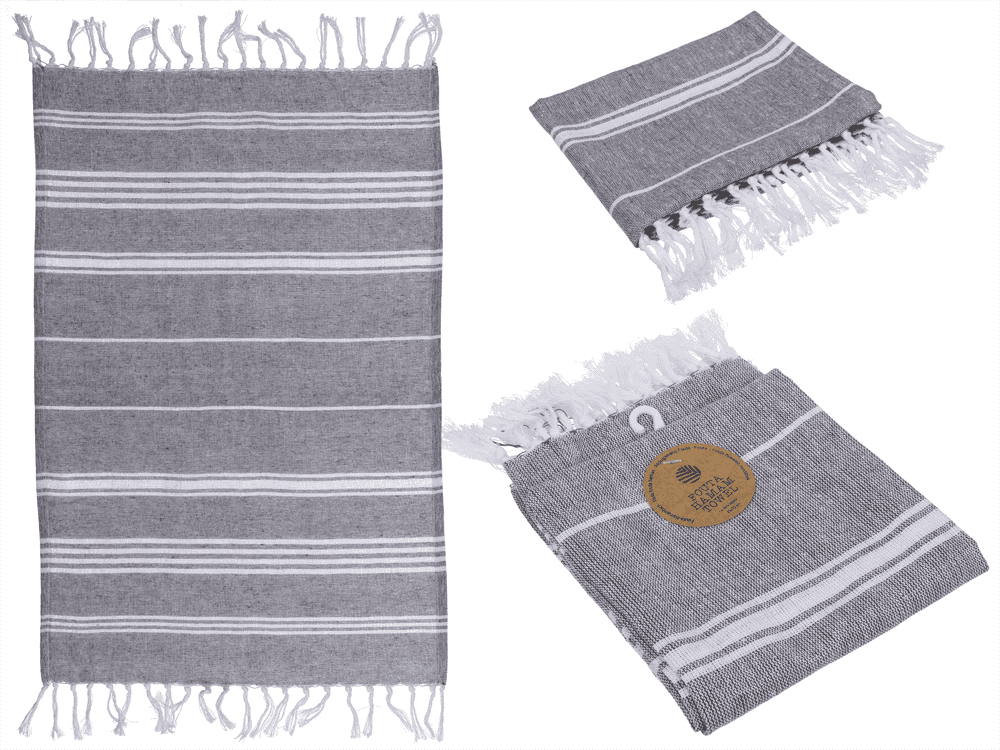 White/grey coloured Fouta Towel (for sauna &