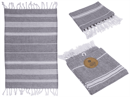 White/grey coloured Fouta Towel (for sauna &
