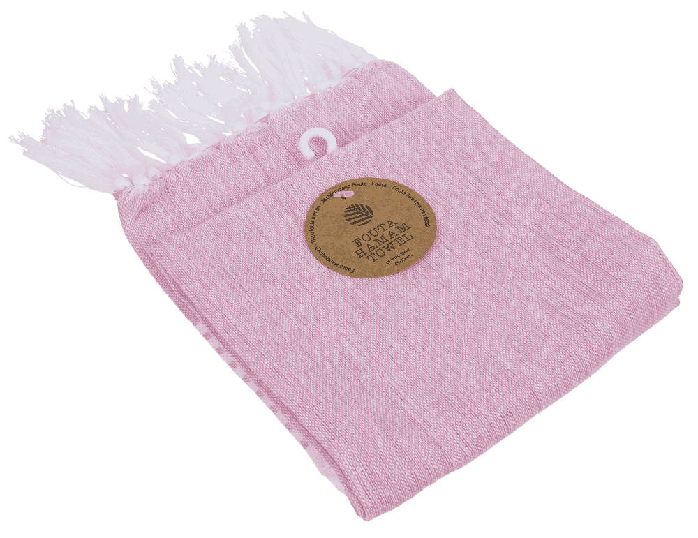 White/rosa coloured Fouta Towel (for sauna &