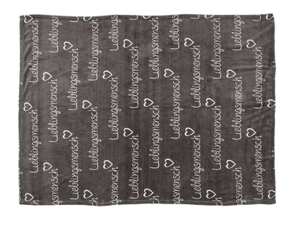 Grey coloured comfort blanket, Lieblingsmensch,