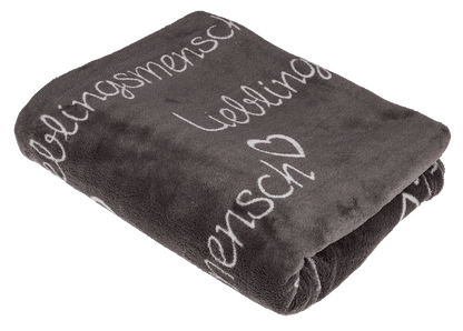 Grey coloured comfort blanket, Lieblingsmensch,