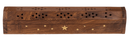 Wooden incense stick burner box,