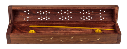Wooden incense stick burner box,