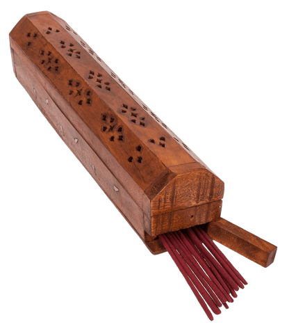 Wooden incense stick burner box,