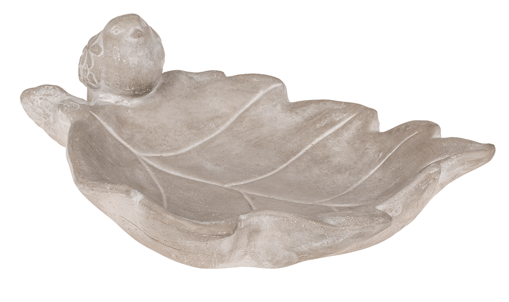 Bird feeder, leaf with bird,