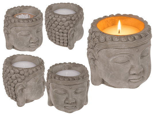 Candle, Buddha-head, ca. 13,5 x 13 cm,