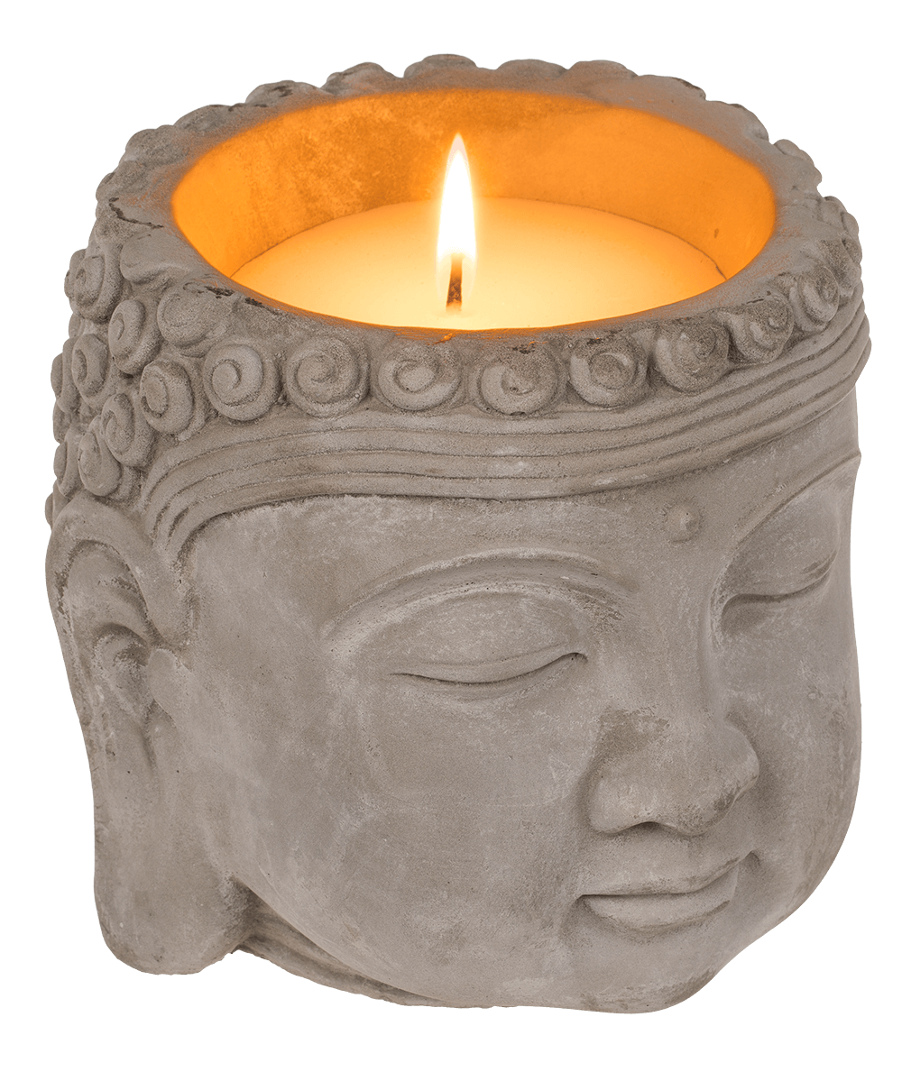 Candle, Buddha-head, ca. 13,5 x 13 cm,
