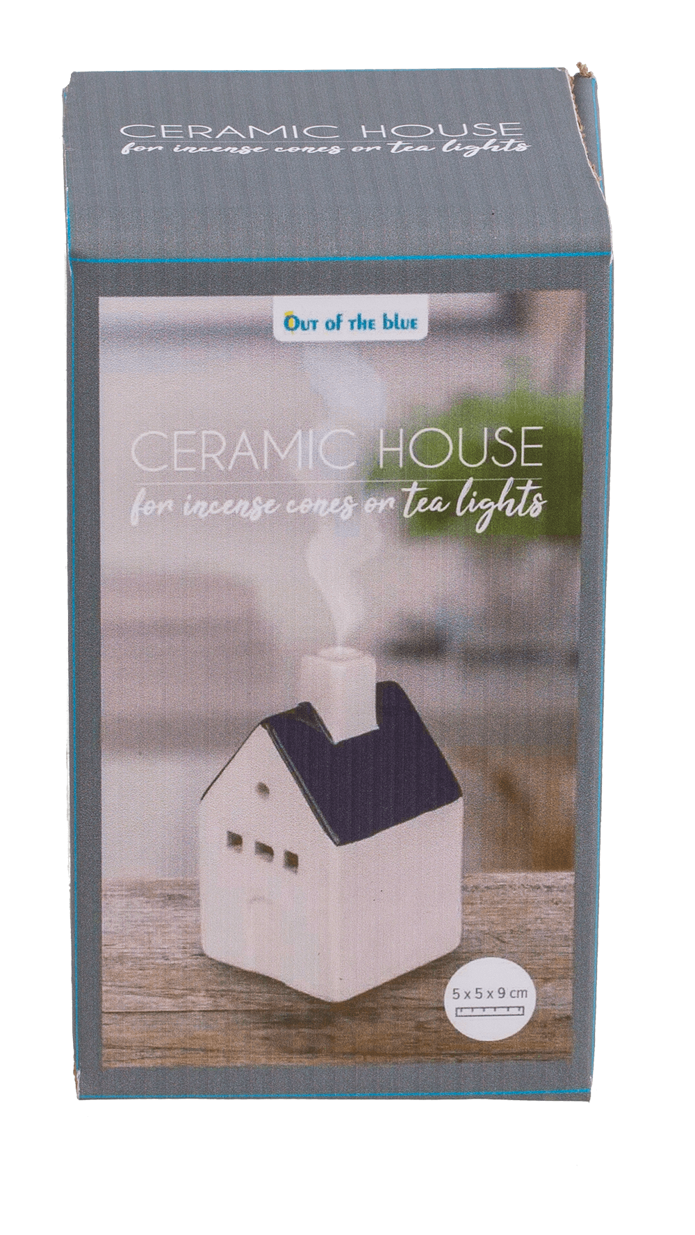Ceramic house for incense cones/tea lights