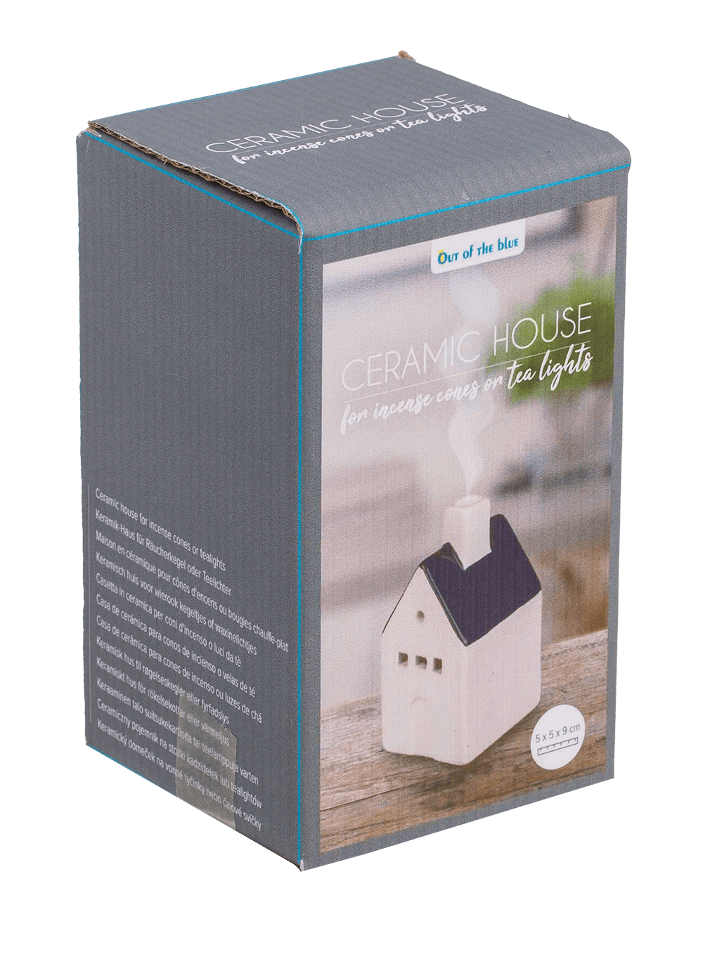 Ceramic house for incense cones/tea lights