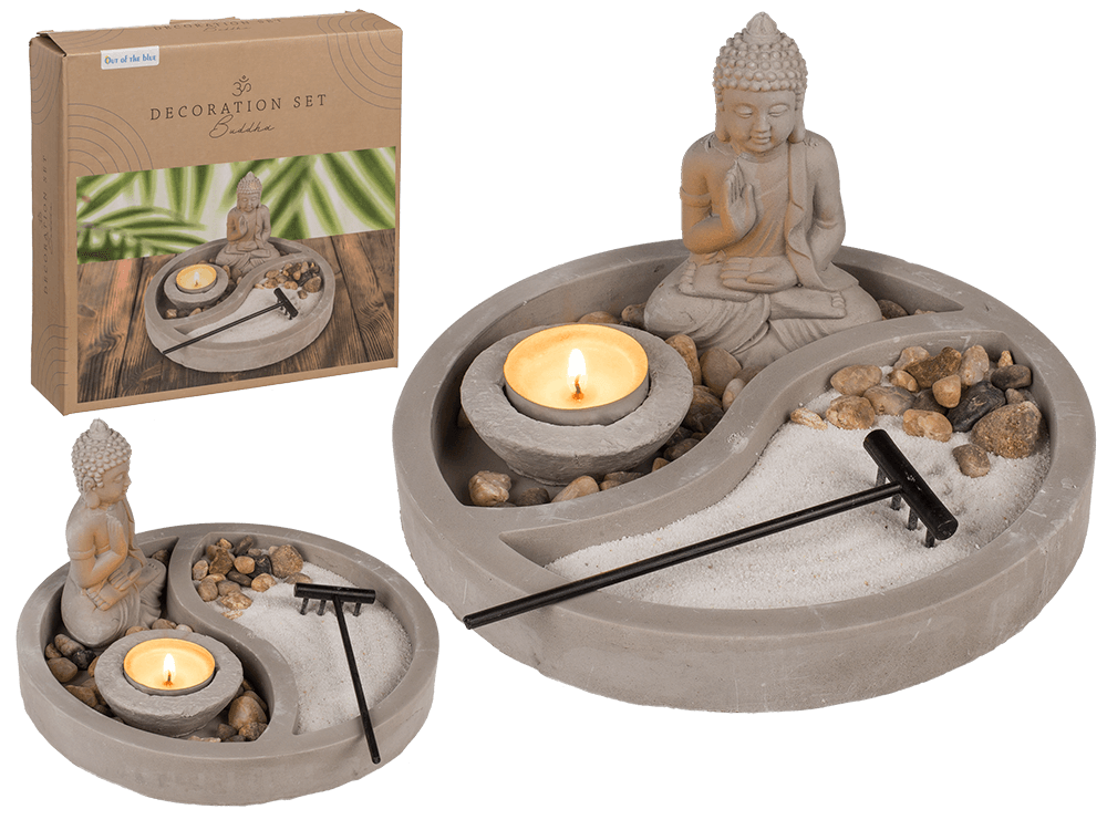 Grey round cement plate, ca. 19 x 19 x 12 cm,