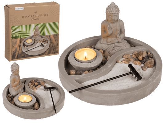 Grey round cement plate, ca. 19 x 19 x 12 cm,