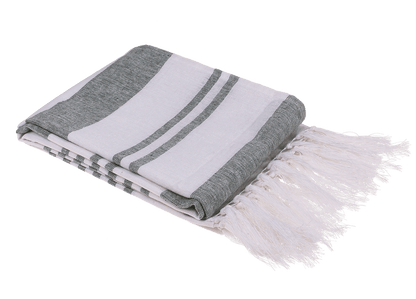 White/green coloured Fouta Towel (for sauna &,