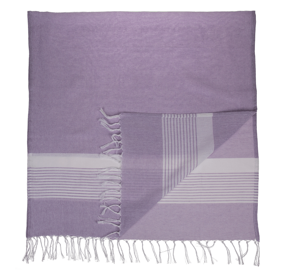 White/lavender coloured Fouta Towel (for sauna &,
