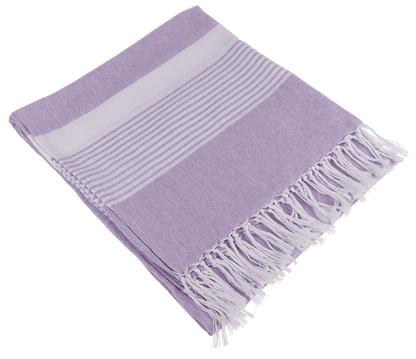 White/lavender coloured Fouta Towel (for sauna &,