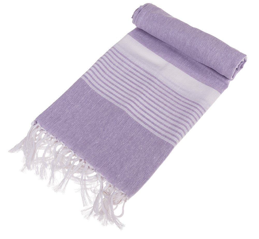 White/lavender coloured Fouta Towel (for sauna &,