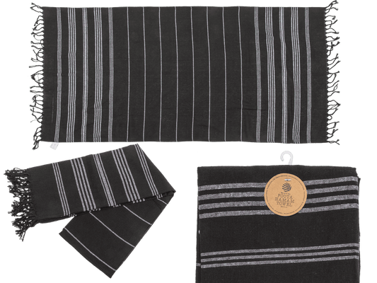 White/black coloured Fouta Towel