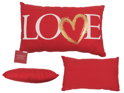 Red coloured decoration cushion, Love,