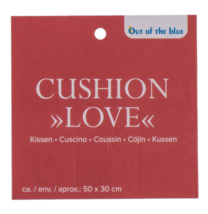 Red coloured decoration cushion, Love,